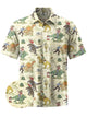 Alohadaddy® Retro Western Cowboy Cartoon Dinosaur Men's Stretch Shirt
