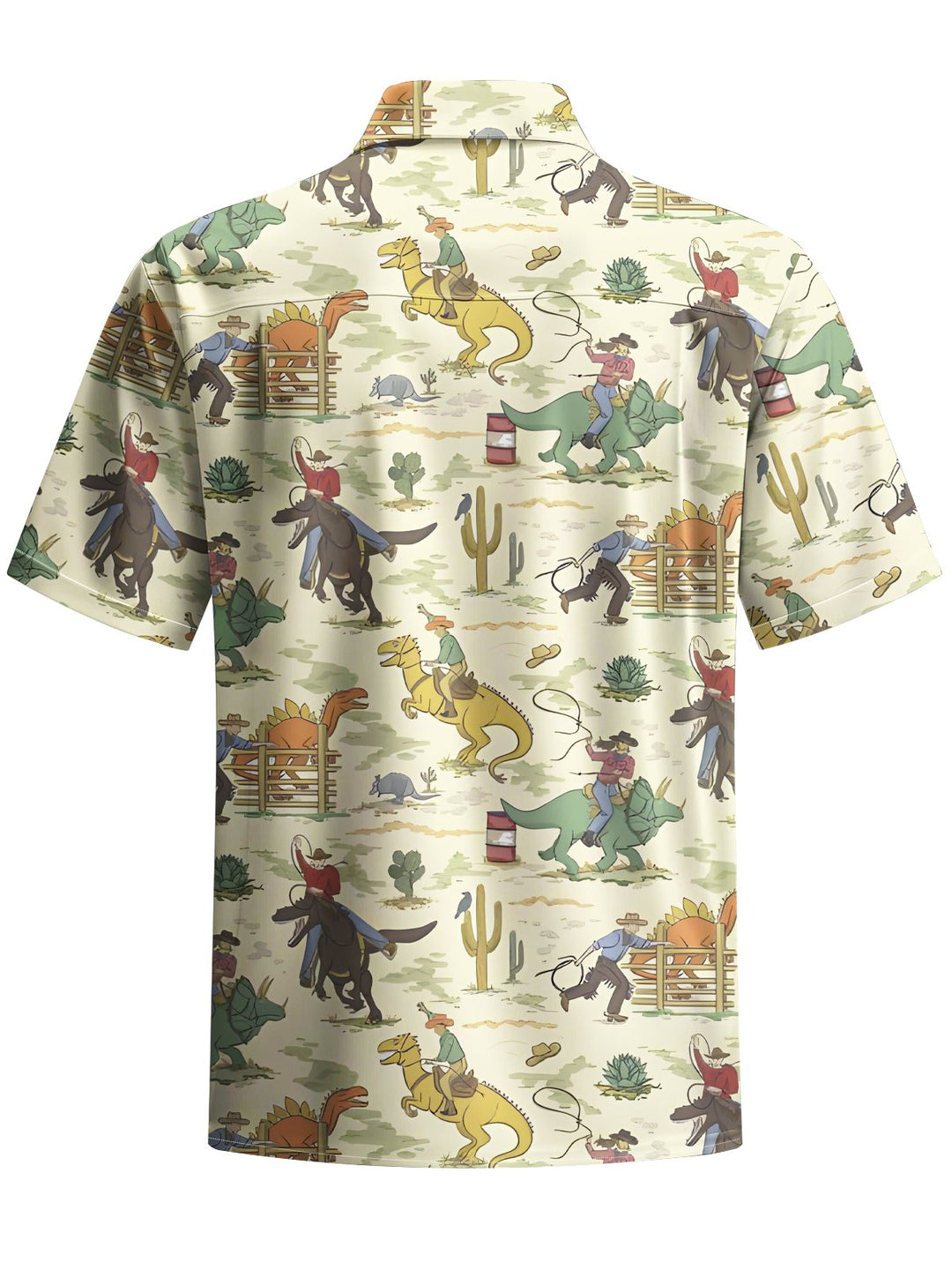 Alohadaddy® Retro Western Cowboy Cartoon Dinosaur Men&