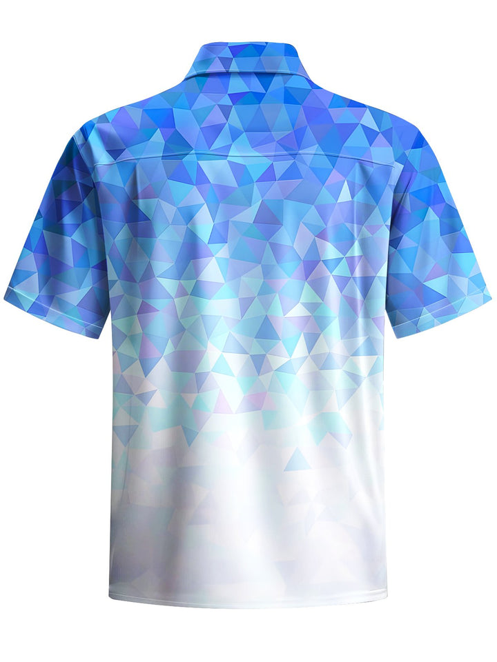 Alohadaddy® Retro Geometric Gradient Hawaiian Men&