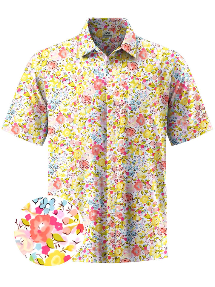 Alohadaddy® Hawaiian Floral Vintage Painting Pocket Men&