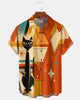 Alohadaddy® Retro Mid-Century Modern Geometric Atomic Cat Short-Sleeve Shirt