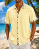 Alohadaddy® Basic Check Solid Color Patchwork Printed Pocket Short-Sleeve Shirt