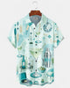 Alohadaddy® Retro Mid-Century Modern Geometric Atomic Cocktail Short-Sleeve Hawaiian Shirt