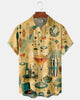 Alohadaddy® Retro Mid-Century Modern Geometric Atomic Cocktail Short-Sleeve Hawaiian Shirt