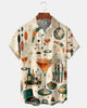 Alohadaddy® Retro Mid-Century Modern Geometric Atomic Cocktail Short-Sleeve Hawaiian Shirt