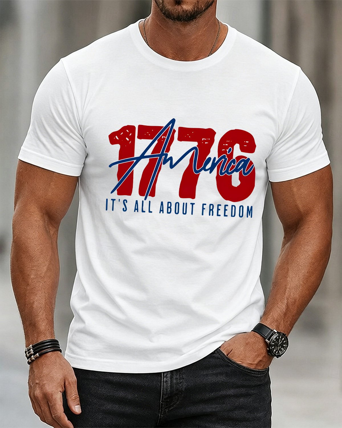 Alohadaddy® USA Independence Day Holiday Short-Sleeve T-Shirt