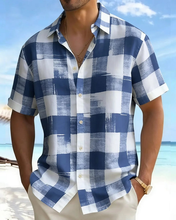 Alohadaddy® Basic Plaid Gradient Short-Sleeve Shirt