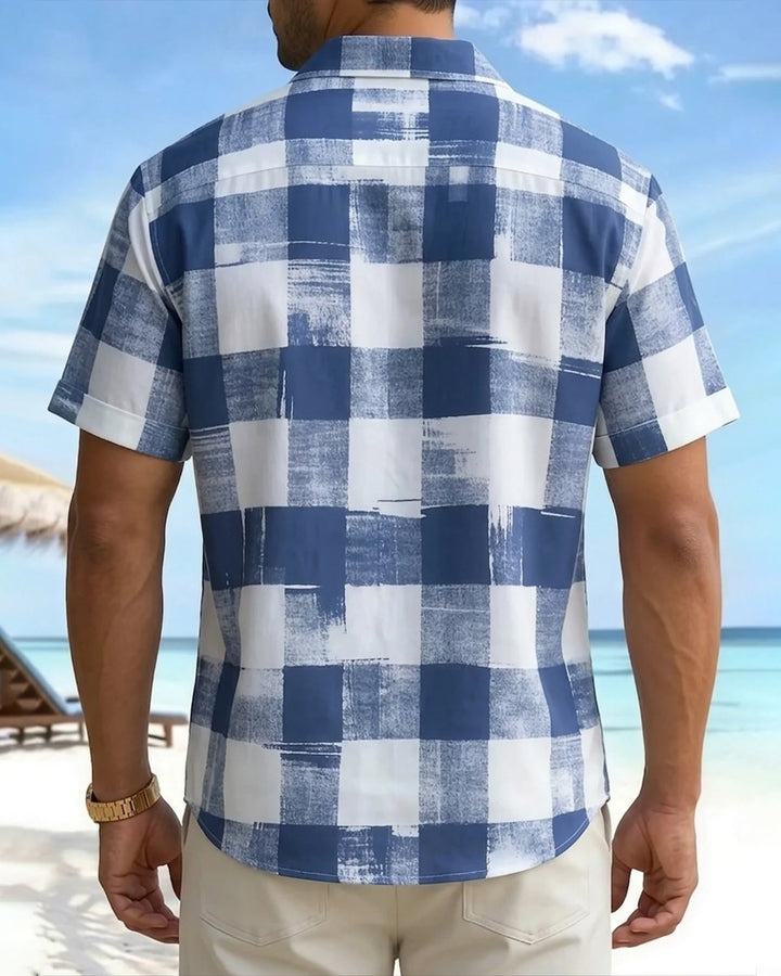 Alohadaddy® Basic Plaid Gradient Short-Sleeve Shirt