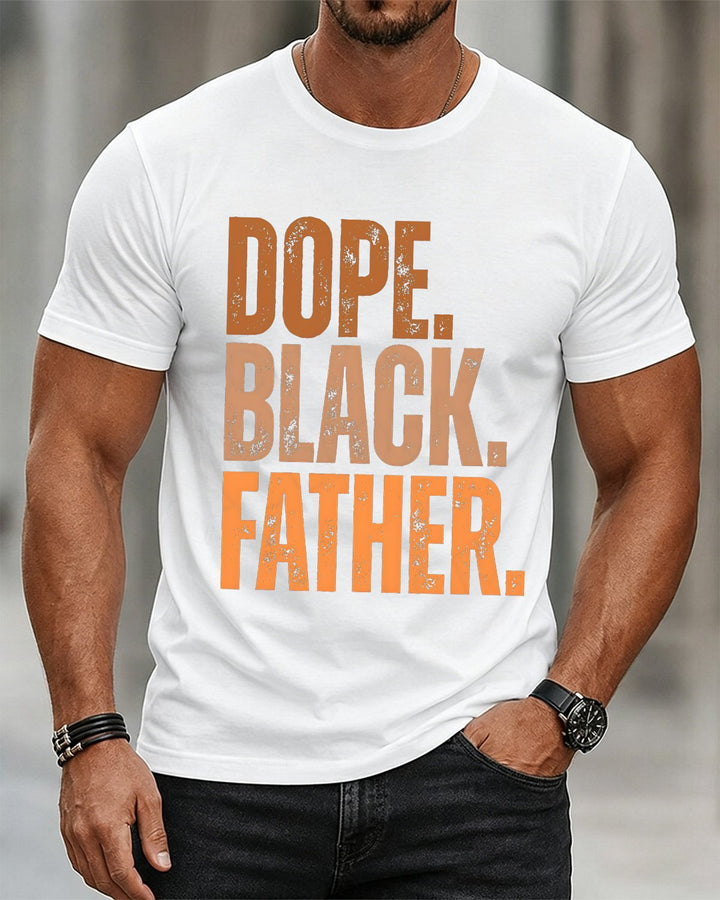 Alohadaddy® Dope Black Father Vintage Graphic Short-Sleeve T-Shirt
