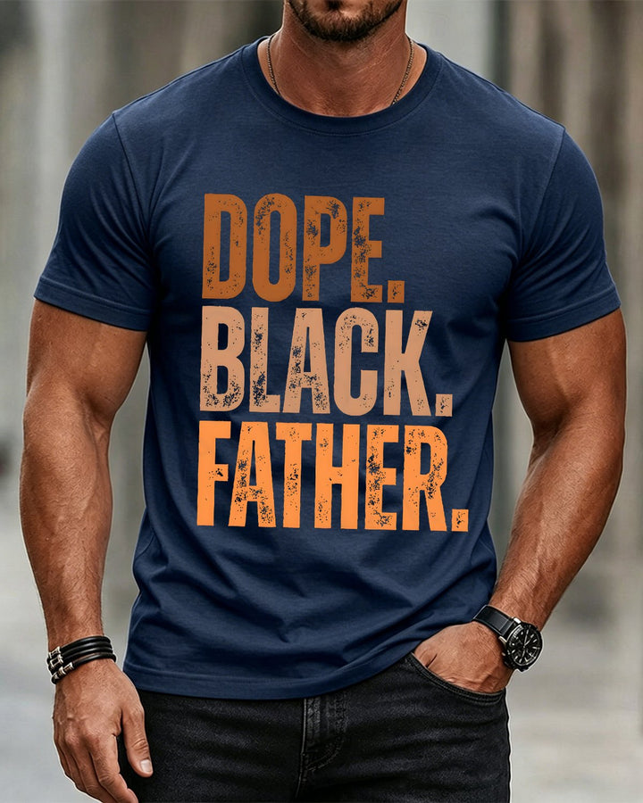 Alohadaddy® Dope Black Father Vintage Graphic Short-Sleeve T-Shirt