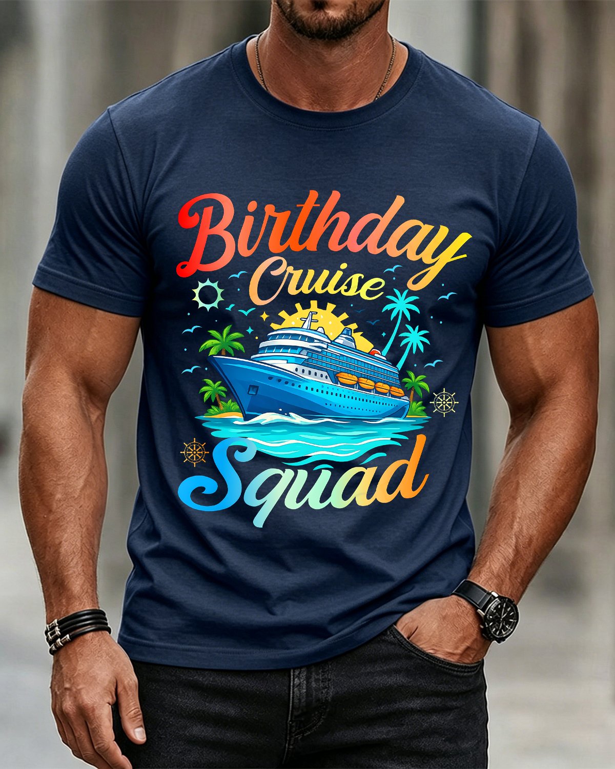 Alohadaddy® Birthday Cruise Vintage Short-Sleeve T-Shirt