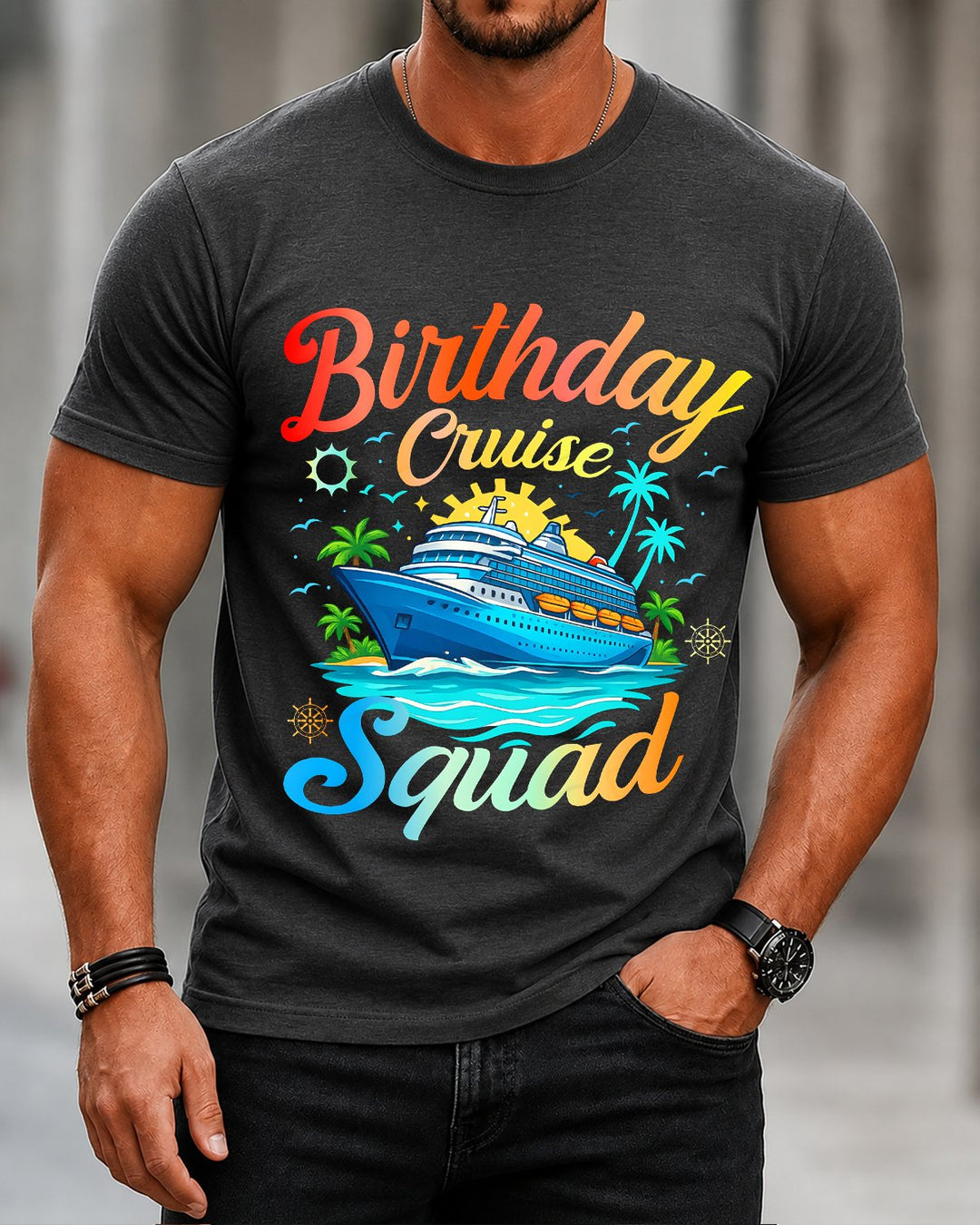 Alohadaddy® Birthday Cruise Vintage Short-Sleeve T-Shirt