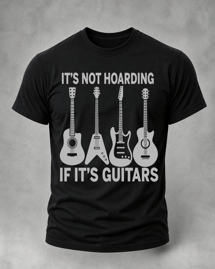 Alohadaddy® Vintage Music Guitar Letter Print Short-Sleeve T-Shirt