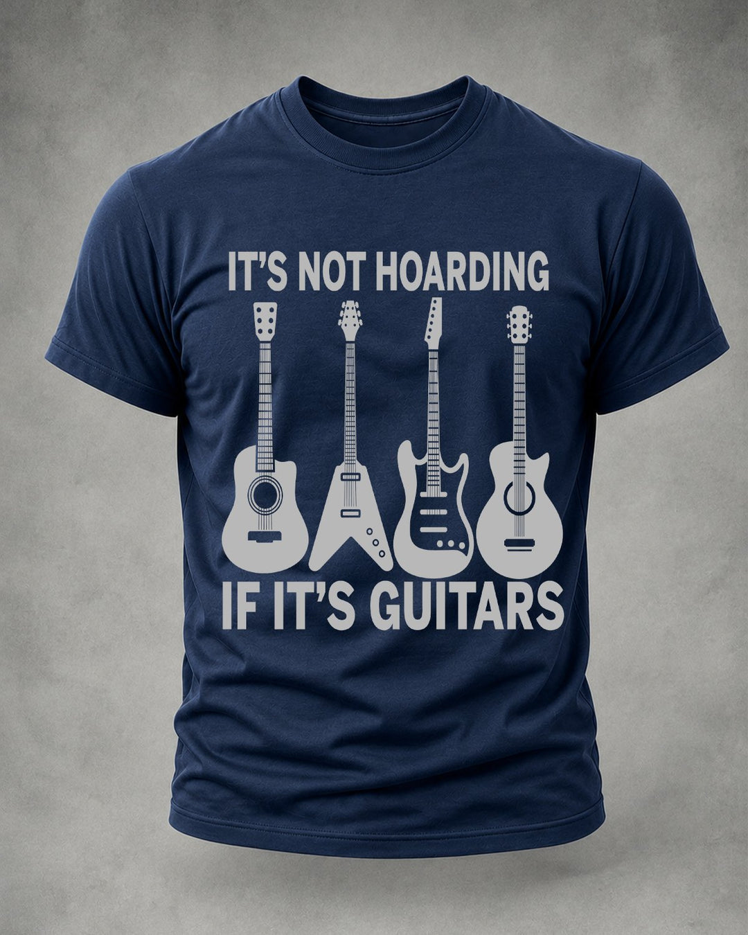 Alohadaddy® Vintage Music Guitar Letter Print Short-Sleeve T-Shirt