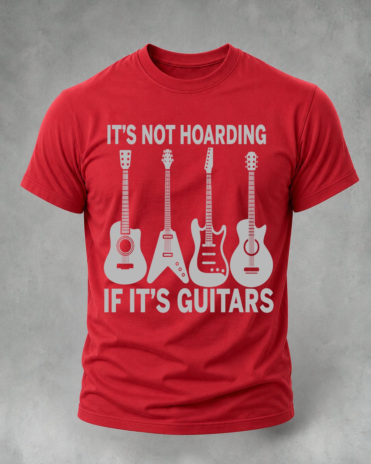 Alohadaddy® Vintage Music Guitar Letter Print Short-Sleeve T-Shirt
