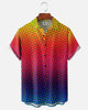 Alohadaddy® Retro Gradient Geometric Short-Sleeve Pocket Shirt