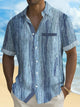 Alohadaddy® Vintage Gradient Art Print Men's Button Pocket Short Sleeve Shirt