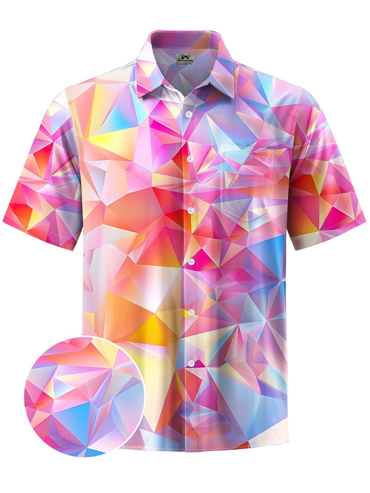 Alohadaddy® Retro Abstract Gradient Geometric Print Men&