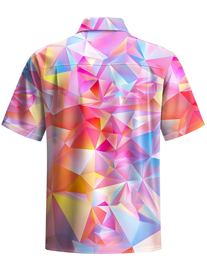 Alohadaddy® Retro Abstract Gradient Geometric Print Men&