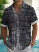 Alohadaddy® Vintage Gradient Textured Geometric Men's Pocket Shirt