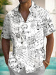 Alohadaddy® Vintage Music Note Button-Down Pocket Shirt