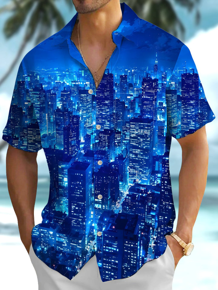 Alohadaddy® Retro City Night Scene High-rise Gradient Men&