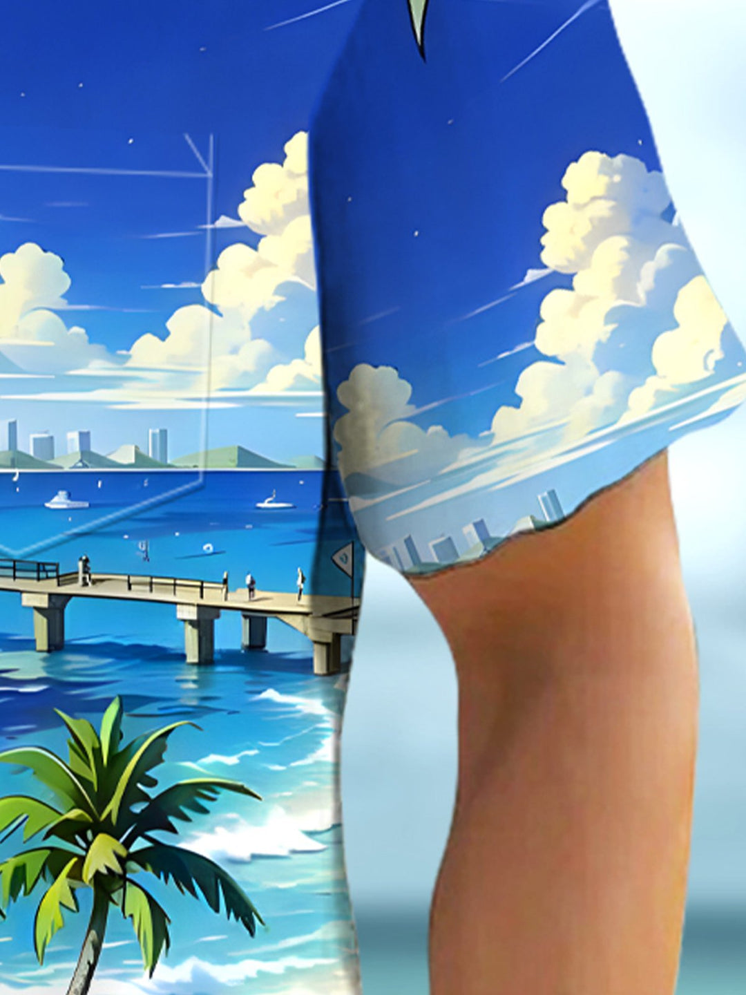 Alohadaddy® Hawaiian Beach Coconut Tree Vintage Car Men&