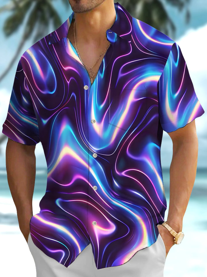 Alohadaddy® Summer Retro Abstract Gradient Lines 3D Men&