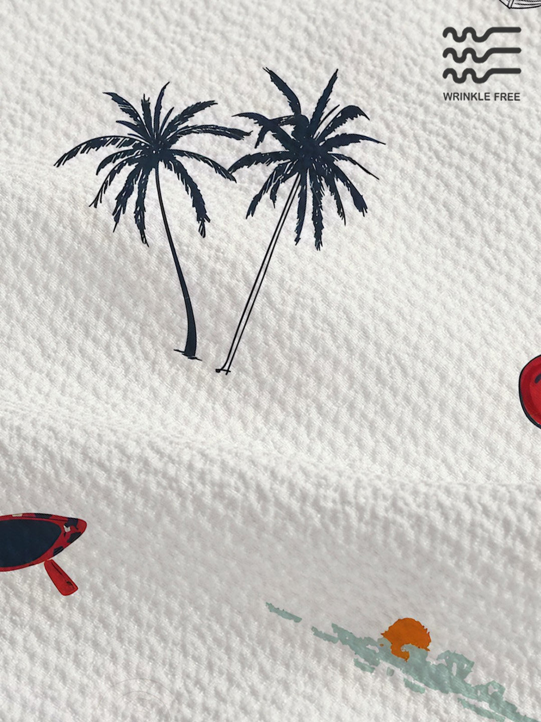 Camisa hawaiana de hombre Alohadaddy Coconut, antiarrugas, con bolsillo de seersucker, para campamento, talla grande