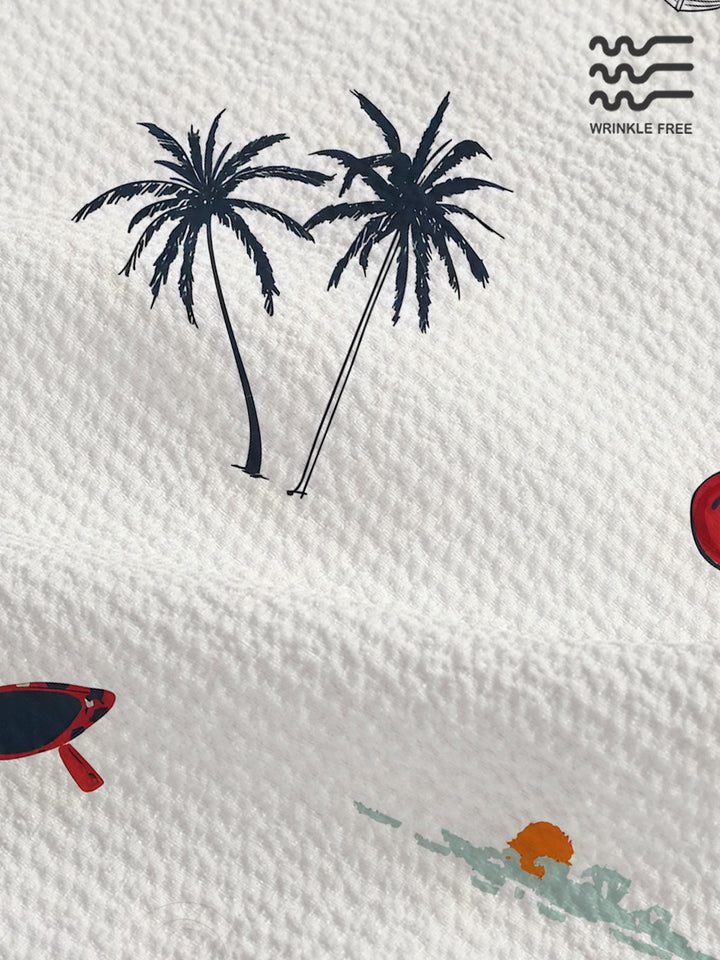 Camisa hawaiana de hombre Alohadaddy Coconut, antiarrugas, con bolsillo de seersucker, para campamento, talla grande