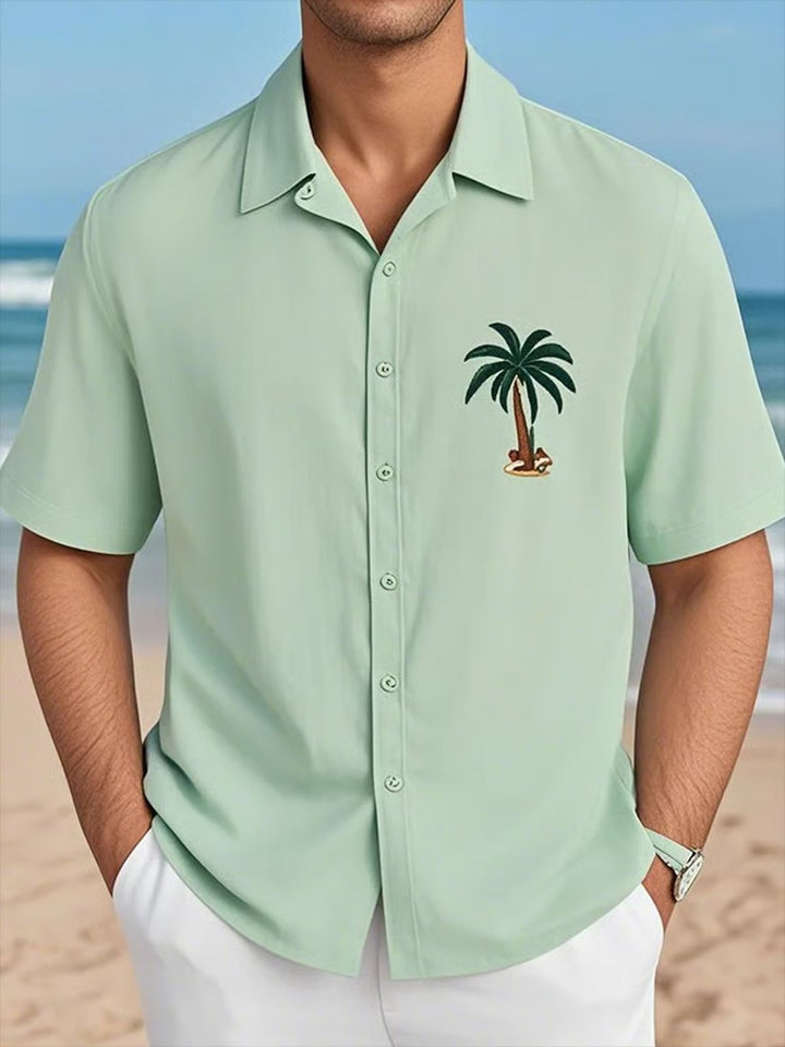 Alohadaddy® Basic Solid Coconut Tree Print Men&