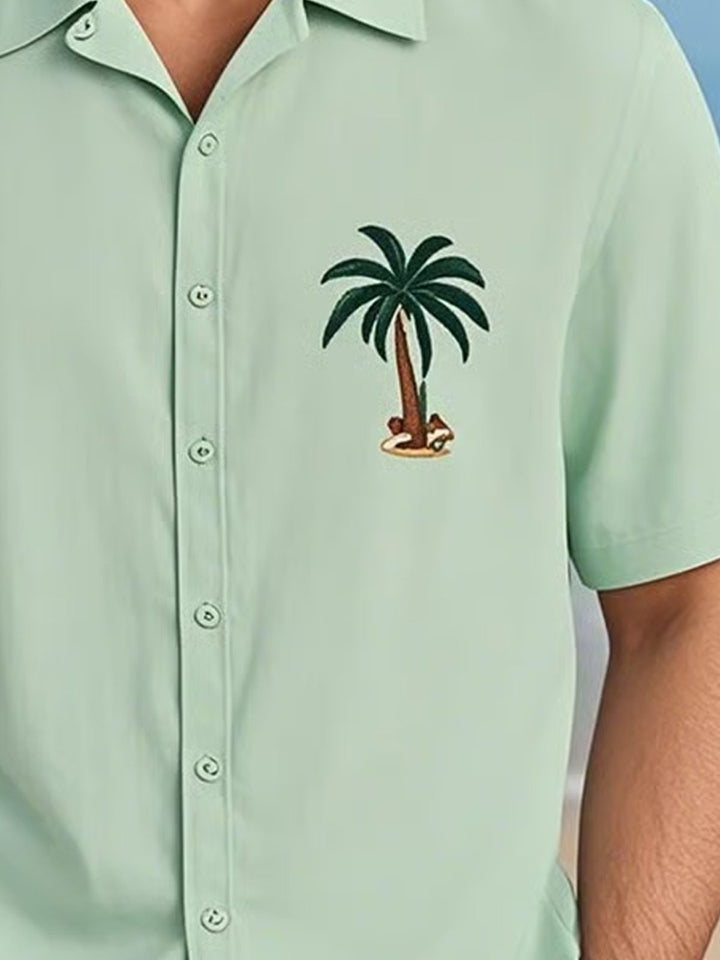 Alohadaddy® Basic Solid Coconut Tree Print Men&