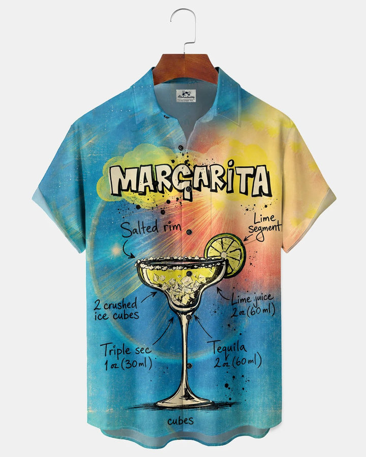 Alohadaddy® Hawaiian Retro Gradient Cocktail Short-Sleeve Shirt