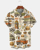 Alohadaddy® Retro Geometric Medieval Modern Atomic Cocktail Short-Sleeve Shirt
