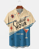 Alohadaddy® Vintage 1960s Pin-up Style Cocktail Print Short-Sleeve Shirt