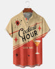 Alohadaddy® Vintage 1960s Pin-up Style Cocktail Print Short-Sleeve Shirt