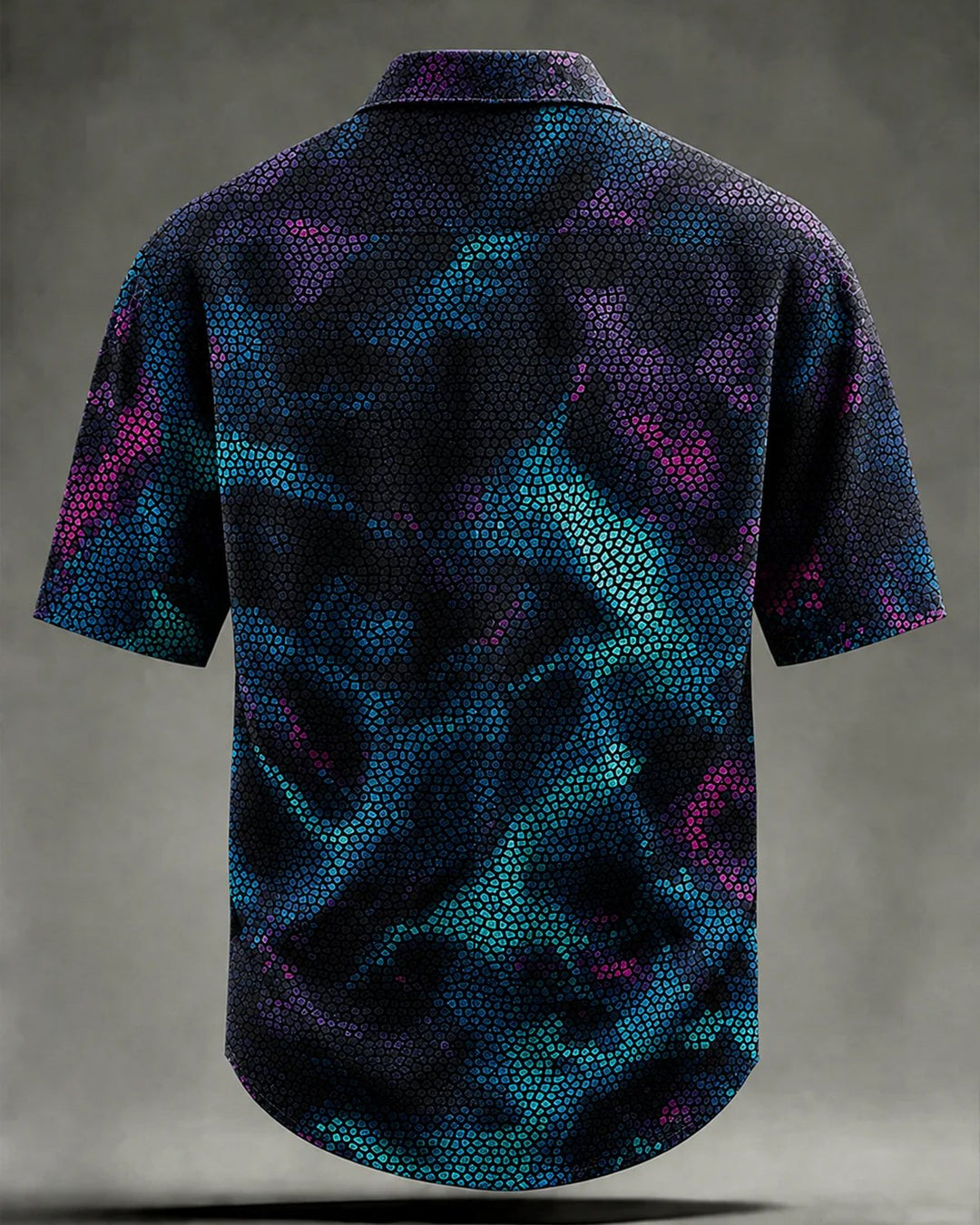 Alohadaddy® Retro Abstract Geometric Gradient Print Short-Sleeve Shirt