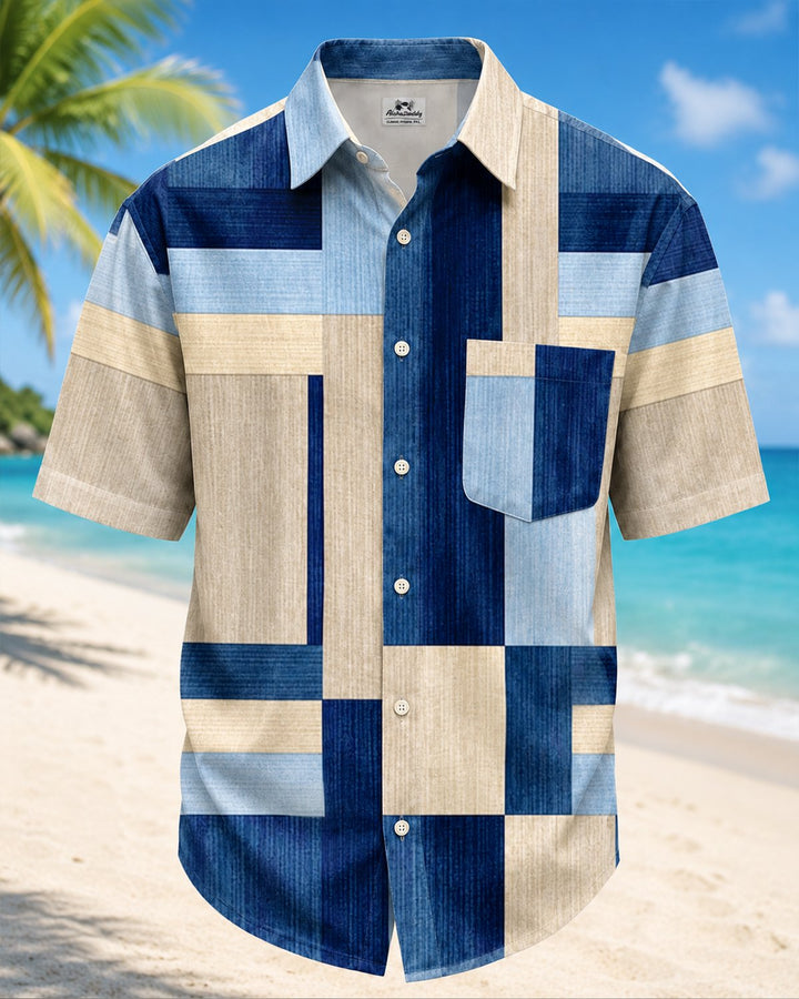 Alohadaddy® Retro Geometric Color Block Men&