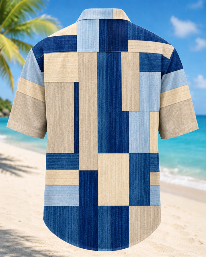 Alohadaddy® Retro Geometric Color Block Men&