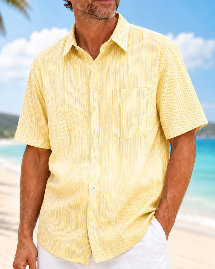 Alohadaddy® Basic Geometric Stripe Gradient Short-Sleeve Shirt