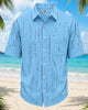 Alohadaddy® Basic Striped Texture Short-Sleeve Pocket Shirt