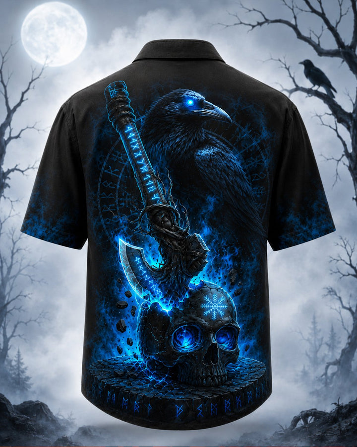 Alohadaddy® Holiday Halloween Skull Gradient Short-Sleeve Shirt