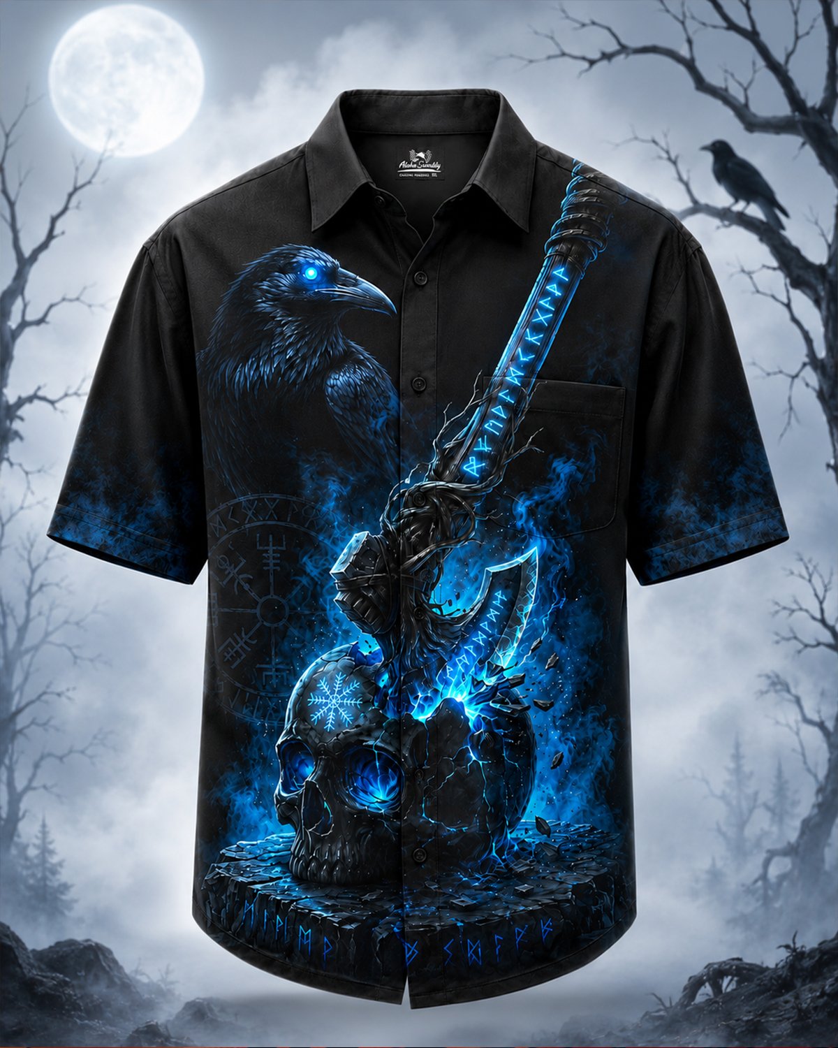 Alohadaddy® Holiday Halloween Skull Gradient Short-Sleeve Shirt