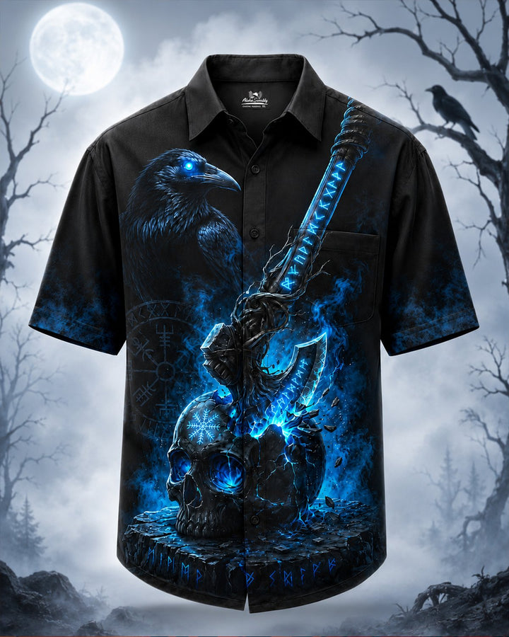 Alohadaddy® Holiday Halloween Skull Gradient Short-Sleeve Shirt
