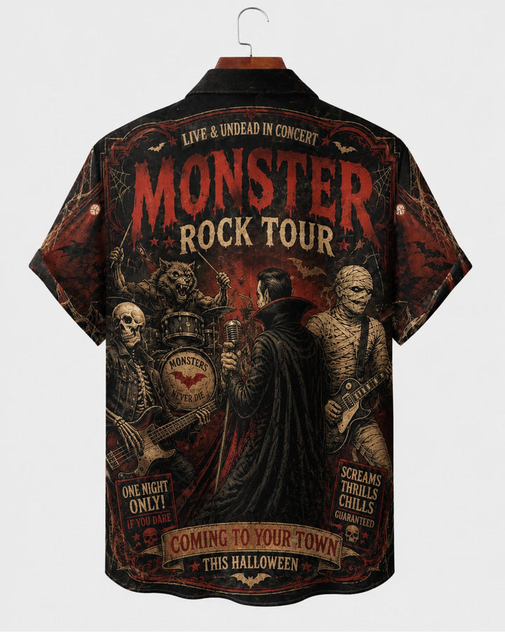 Alohadaddy® Halloween Retro Vampire Rock Heavy Metal Short-Sleeve Shirt