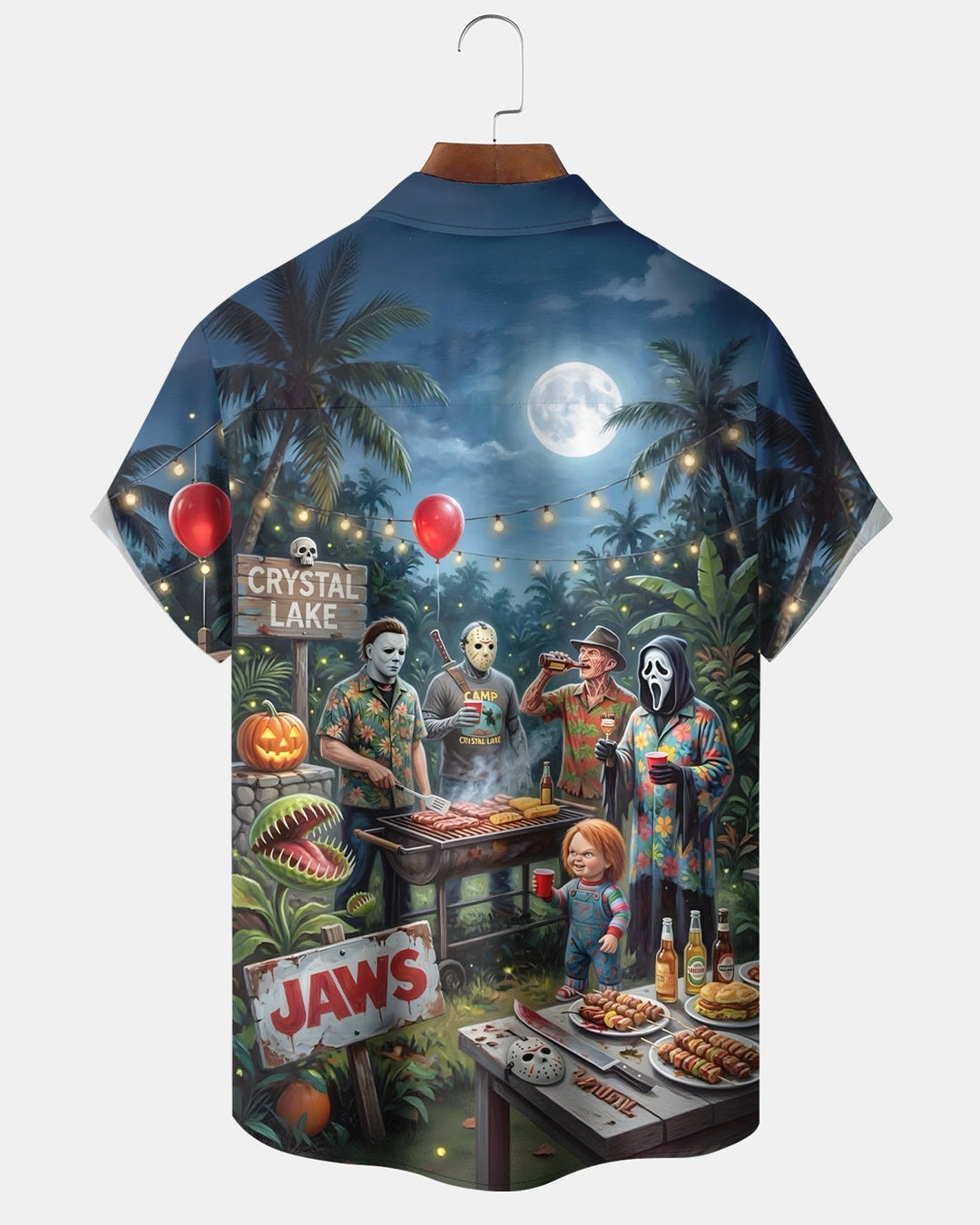 Alohadaddy® Halloween Cartoon Clown Short-Sleeve Vacation Shirt