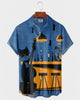 Alohadaddy® Retro Mid-Century Modern Geometric Atomic Cat Cocktail Short-Sleeve Shirt
