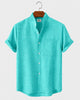 Alohadaddy® Men's Basic Solid Color Stand Collar Eco-Friendly Linen Pocket Shirt