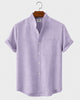 Alohadaddy® Men's Basic Solid Color Stand Collar Eco-Friendly Linen Pocket Shirt