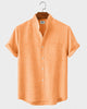 Alohadaddy® Men's Basic Solid Color Stand Collar Eco-Friendly Linen Pocket Shirt